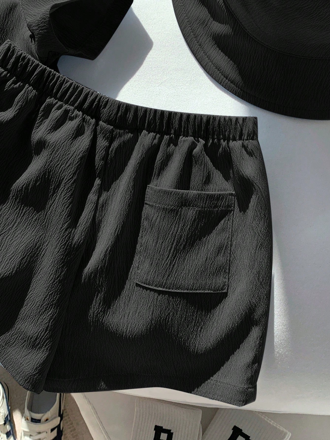 3pcs Boys Textured Polo Shirt, Shorts & Bucket Hat Set - Onyx | 21 ...