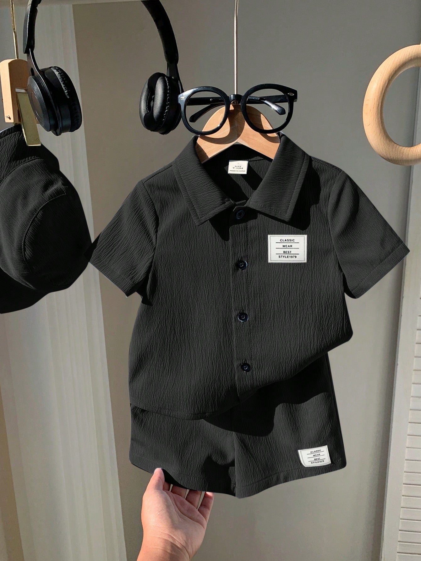 3pcs Boys Textured Polo Shirt, Shorts & Bucket Hat Set - Onyx | 21 ...