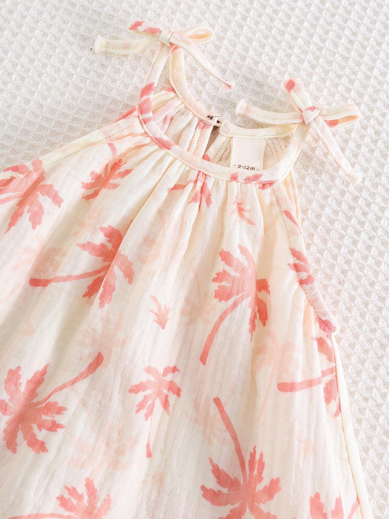 Girls Palm Print Ruffle Hem Smock Dress - Isabelline