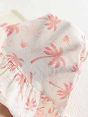 Girls Palm Print Ruffle Hem Smock Dress - Isabelline