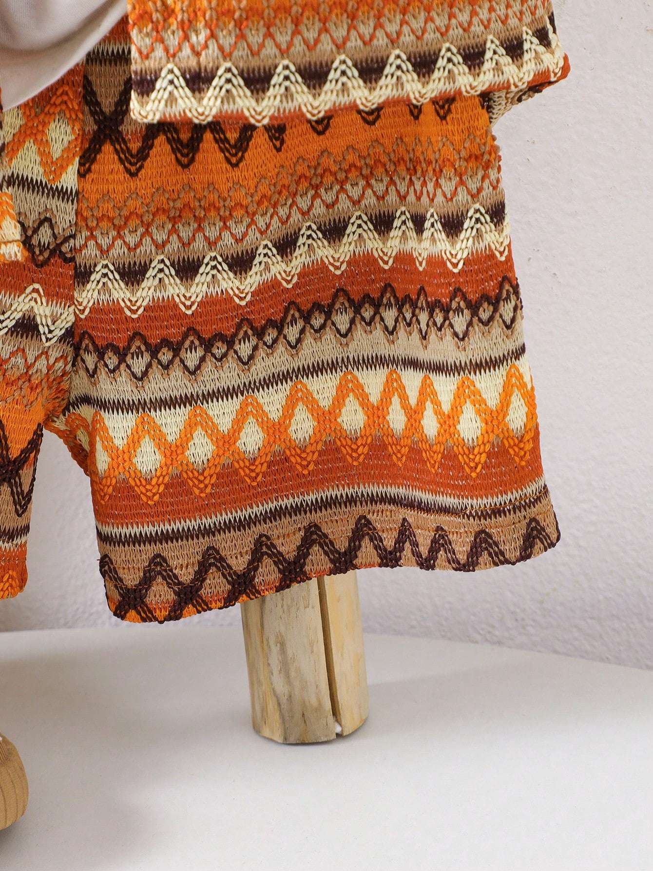 Boys Geometric Zigzag Shirt & Shorts Set - Amber