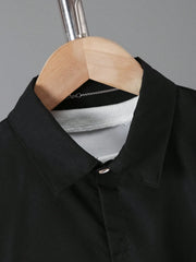 2pcs Big Boys Collared Lapel Shirt & Shorts Set - Stone Grey