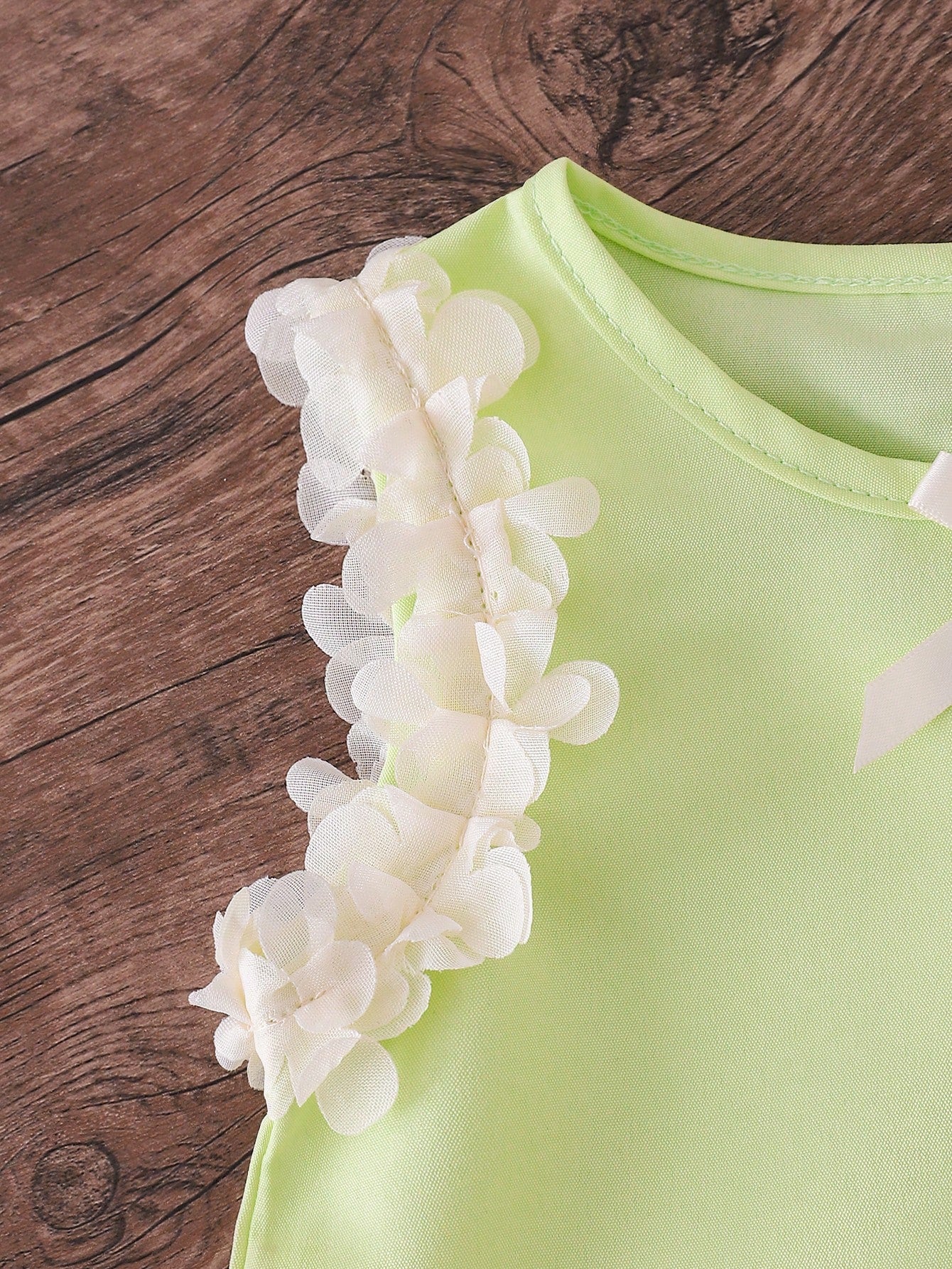 Girls Floral Trim Camisole Top & Shorts Set - Sage