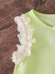Girls Floral Trim Camisole Top & Shorts Set - Sage