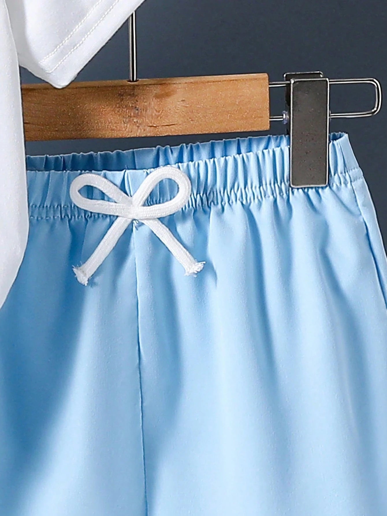 2pcs Big Boys Letter Print Tee & Shorts Set - Ivory