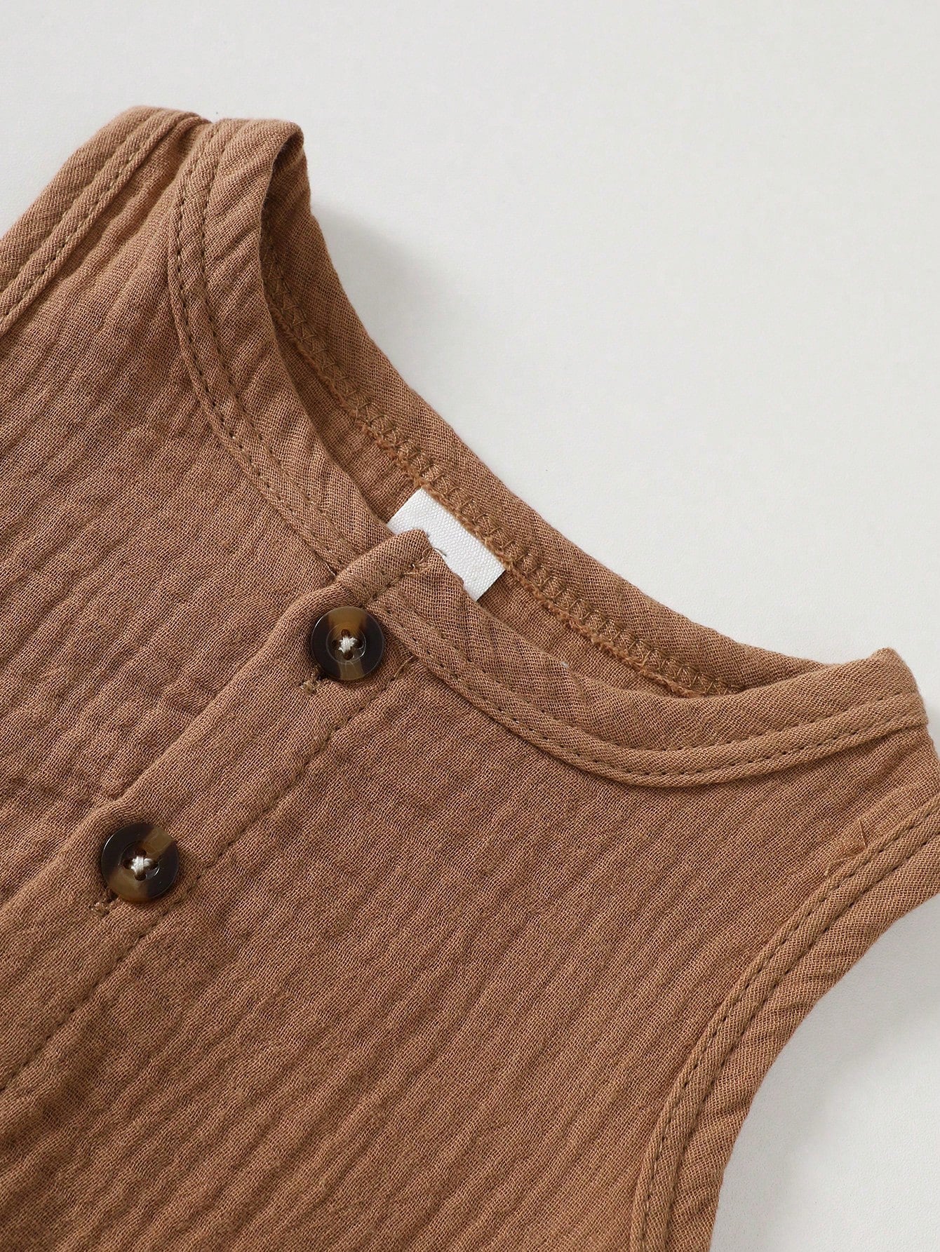 Baby Boys Sleeveless Button-Front Cotton Romper - Isabelline