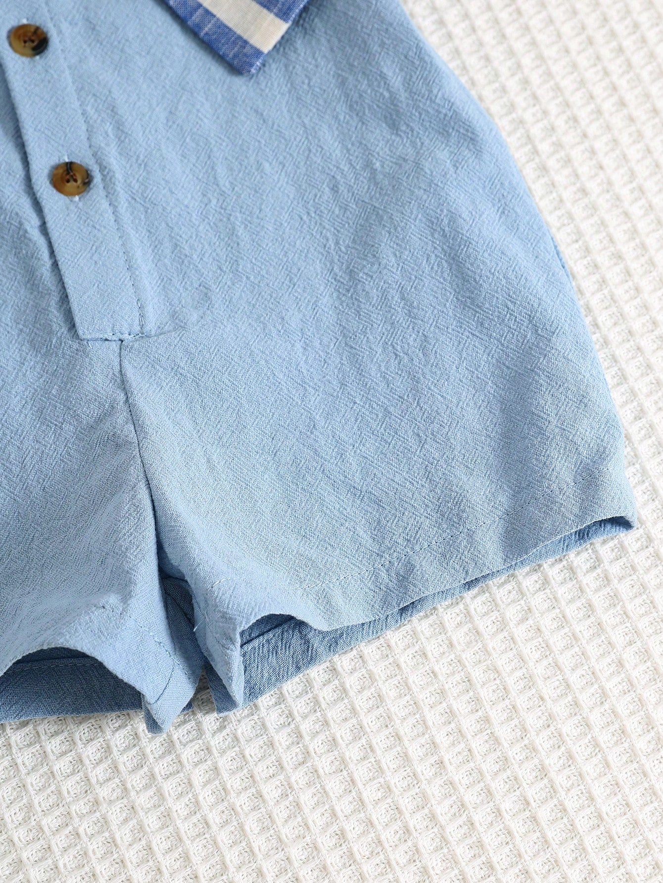 Boys Sailor Collar Striped Cape Short-Sleeve Romper - Cerulean | 21...