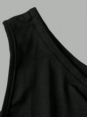 Big Girls Asymmetric One-Shoulder Colourblock Skater Dress - Onyx |...