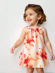 Girls Lily Print Halter Neck A-Line Dress - Champagne | 21 Century ...