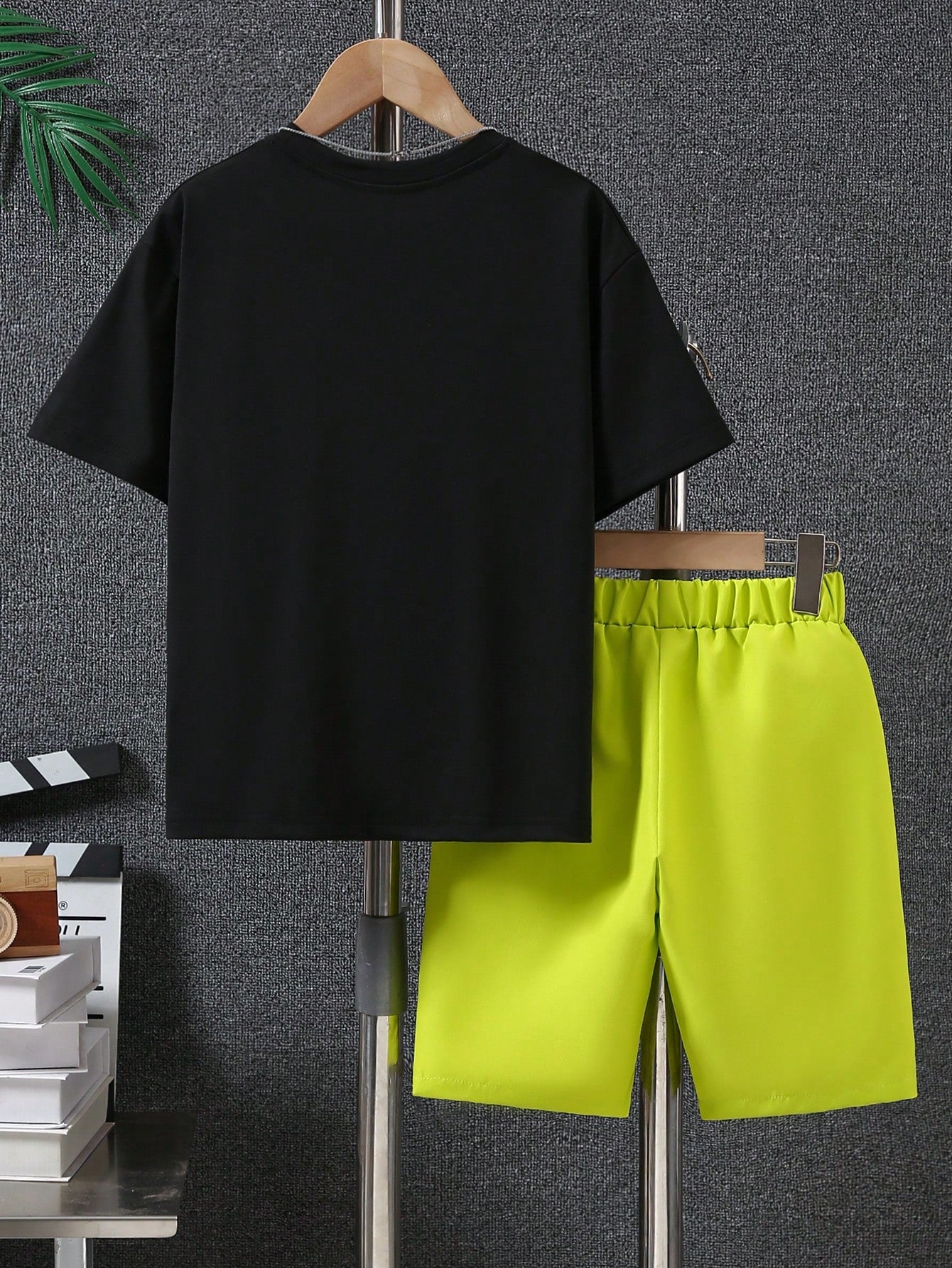 2pcs Boys Utility Pocket Tee & Shorts Set - Golden Yellow