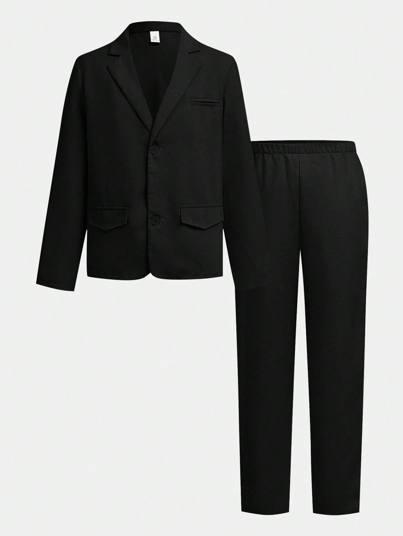 2pcs Big Boys Gentleman Jacket & Pants Suit - Classic Black