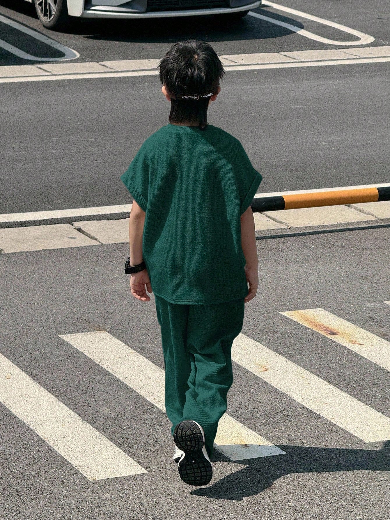 2pcs Big Boys Tank Top & Pants Set - Forest Green