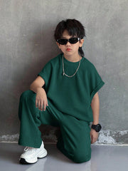 2pcs Big Boys Tank Top & Pants Set - Forest Green