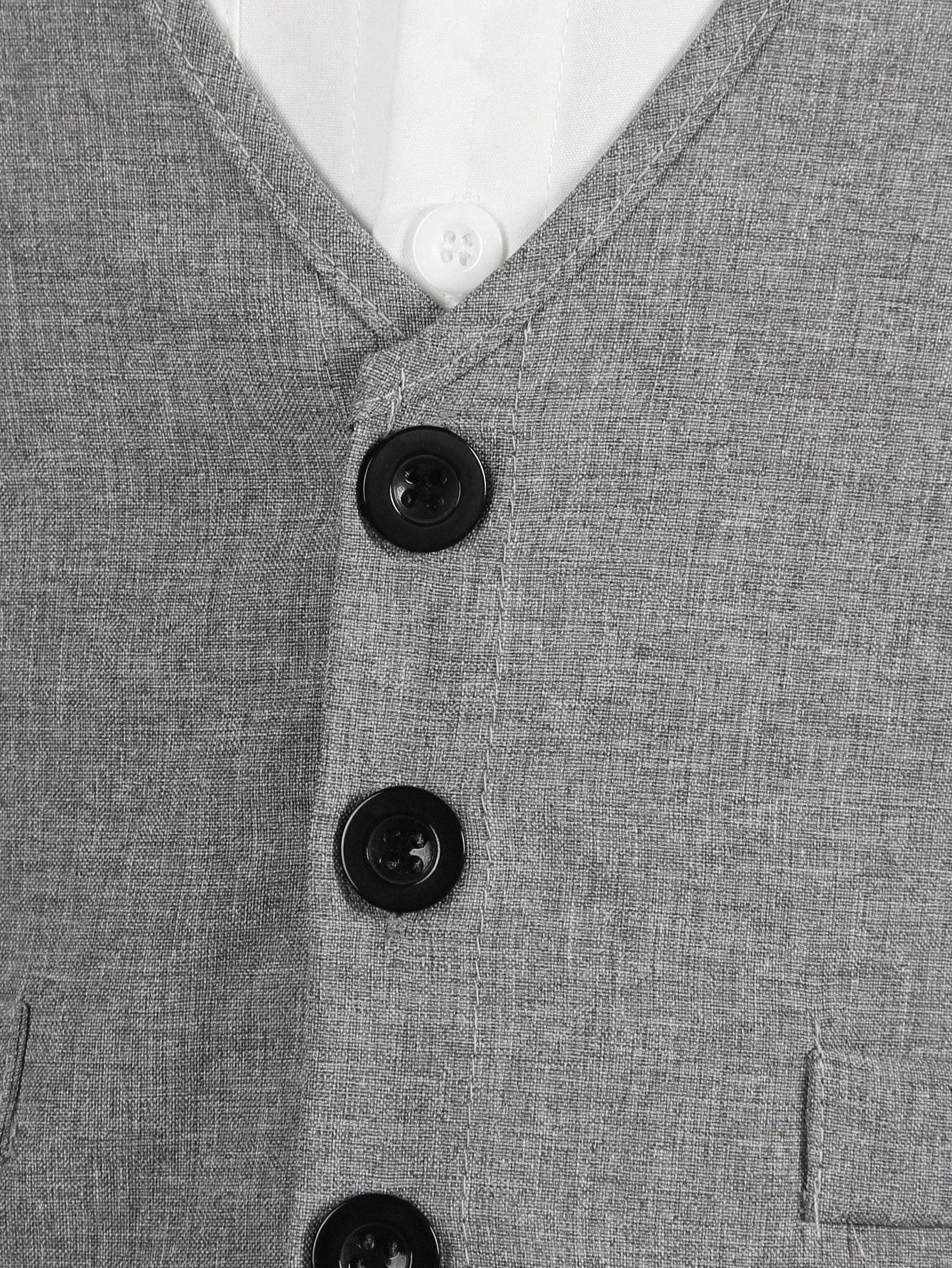 3pcs Boys Formal Waistcoat, Trousers & Bow Tie Set - Slate | 21 Cen...
