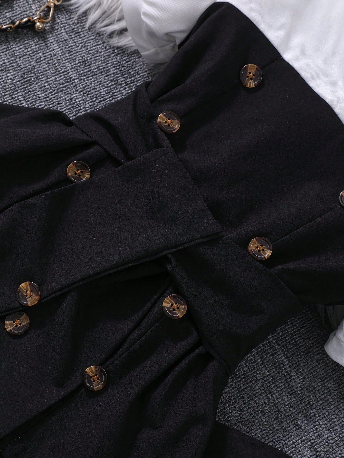 2pcs Big Girls Puff Sleeve Peplum Top & Wide-Leg Pants Set - Onyx |...