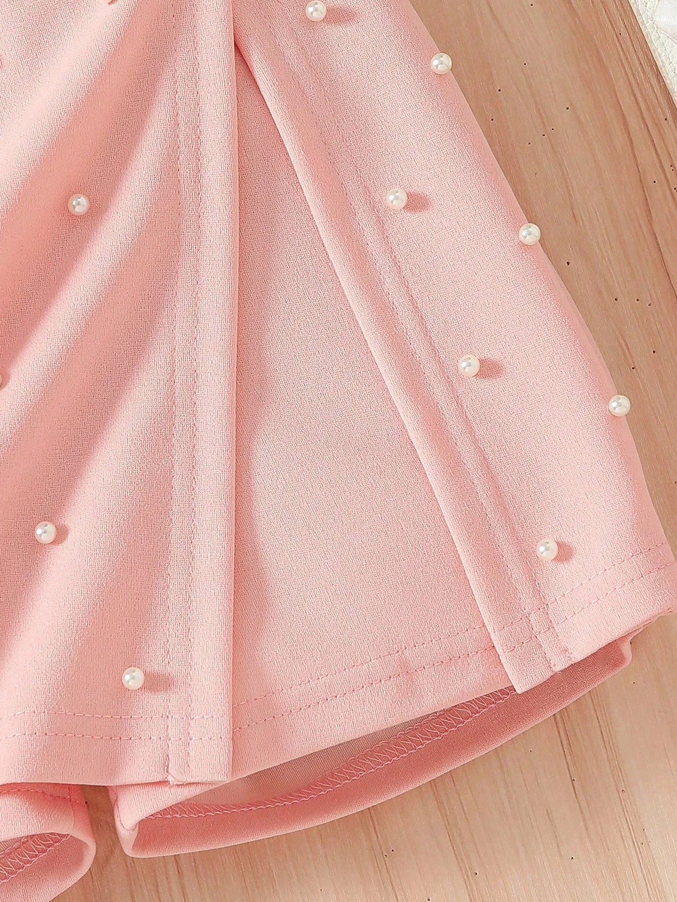 2pcs Girls 3D Floral Pearl Tank Top & Skort Set - Blush | 21 Centur...
