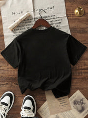 Boys Dad + Me Fist Bump Graphic Crew Neck Tee - Onyx | 21 Century Kids