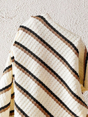 3pcs Boys Waffle-Knit Striped Shirt & Shorts Set - Ecru | 21 Centur...