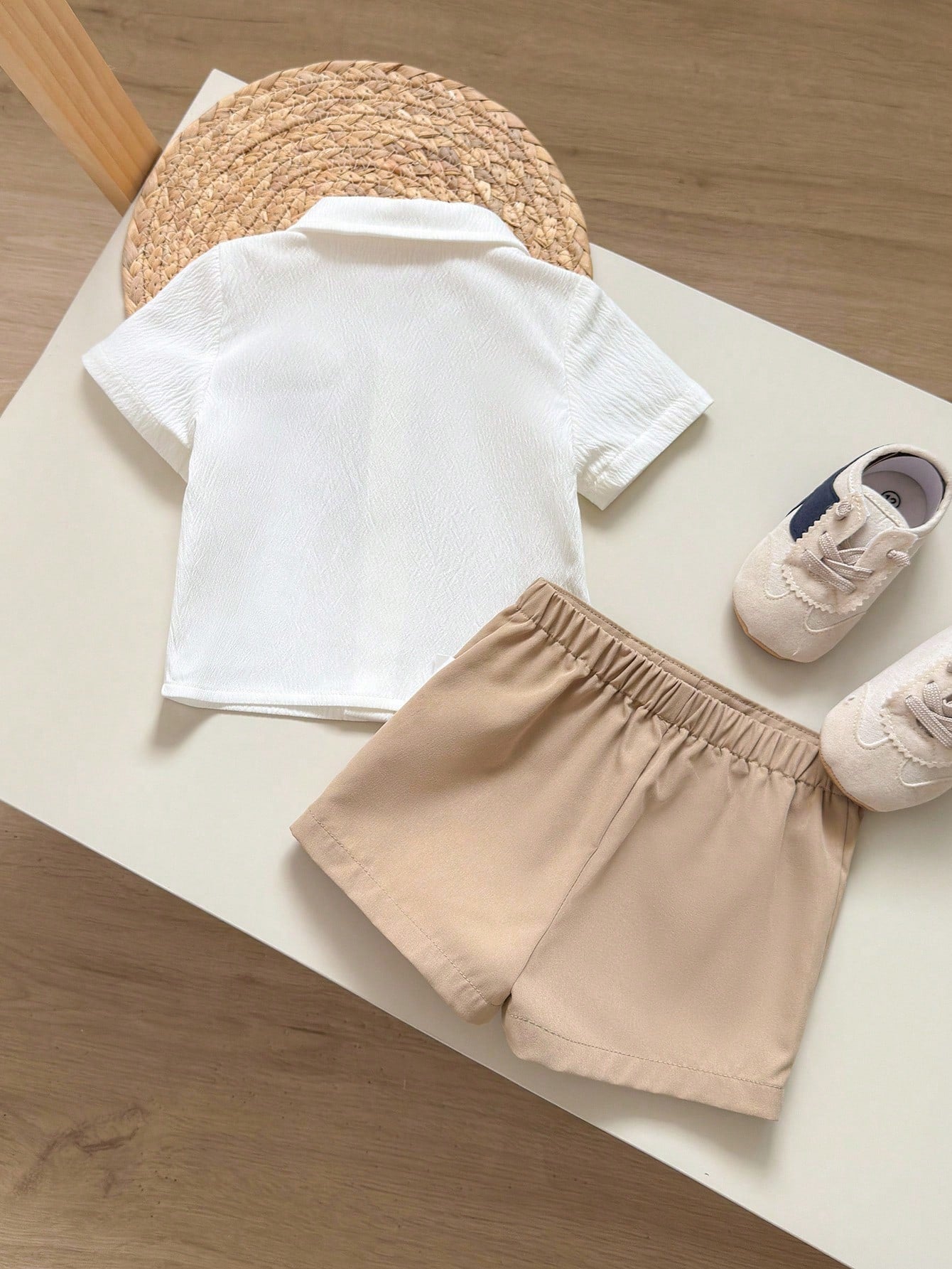 2pcs Baby Unisex Polo Shirt & Chino Shorts Set - Ivory | 21 Century...