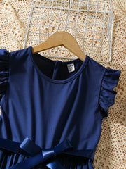 Big Girls Ruffle Sleeve Ombré Pleated Wide-Leg Jumpsuit - Midnight ...