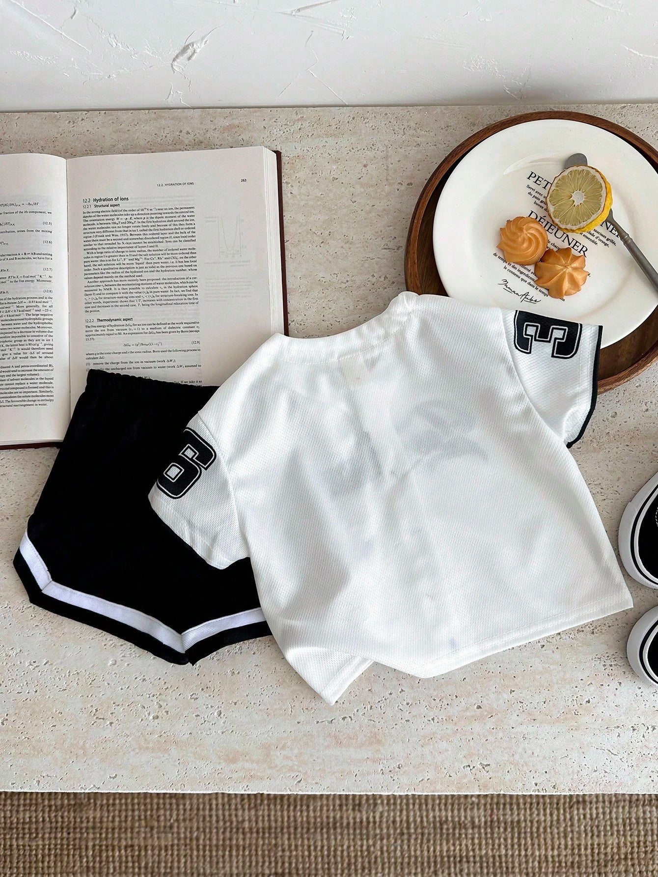 2pcs Boys Los Angeles Baseball Jersey & Shorts Set - Ivory