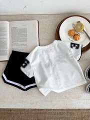 2pcs Boys Los Angeles Baseball Jersey & Shorts Set - Ivory