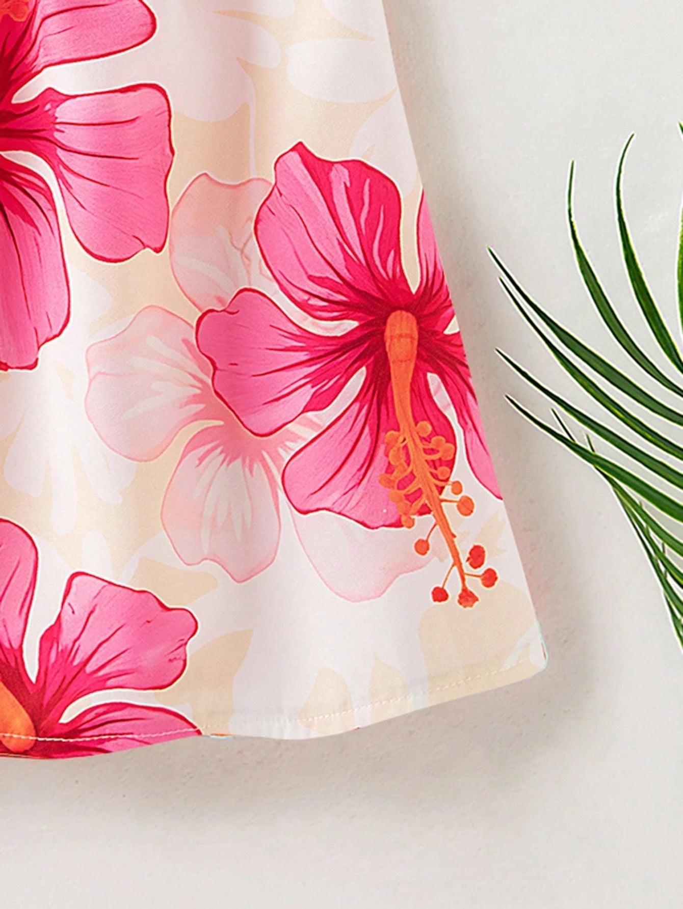 Girls Hibiscus Print Halter Neck Swing Dress - Isabelline | 21 Cent...