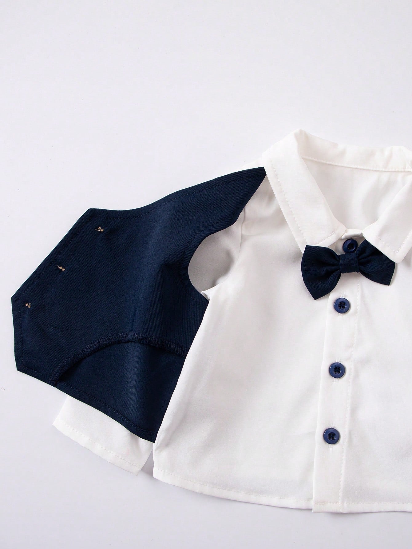 3pcs Baby Boys Bow Tie Blazer, Waistcoat & Trousers Set - Midnight ...