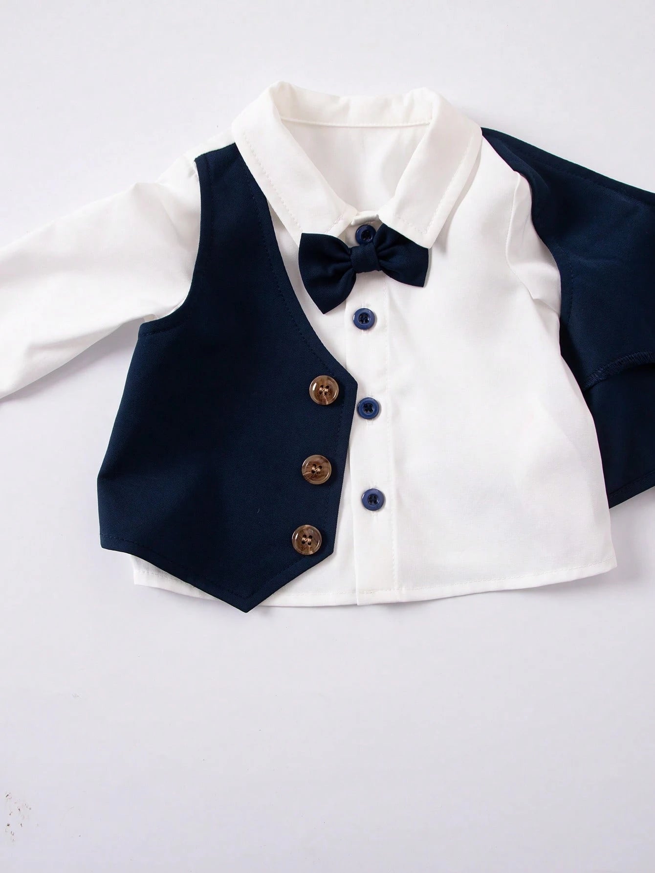 3pcs Baby Boys Bow Tie Blazer, Waistcoat & Trousers Set - Midnight ...