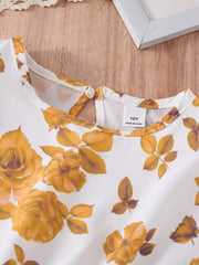 2pcs Big Girls Pearl-Trim Crop Top & Floral Dress Set - Isabelline ...