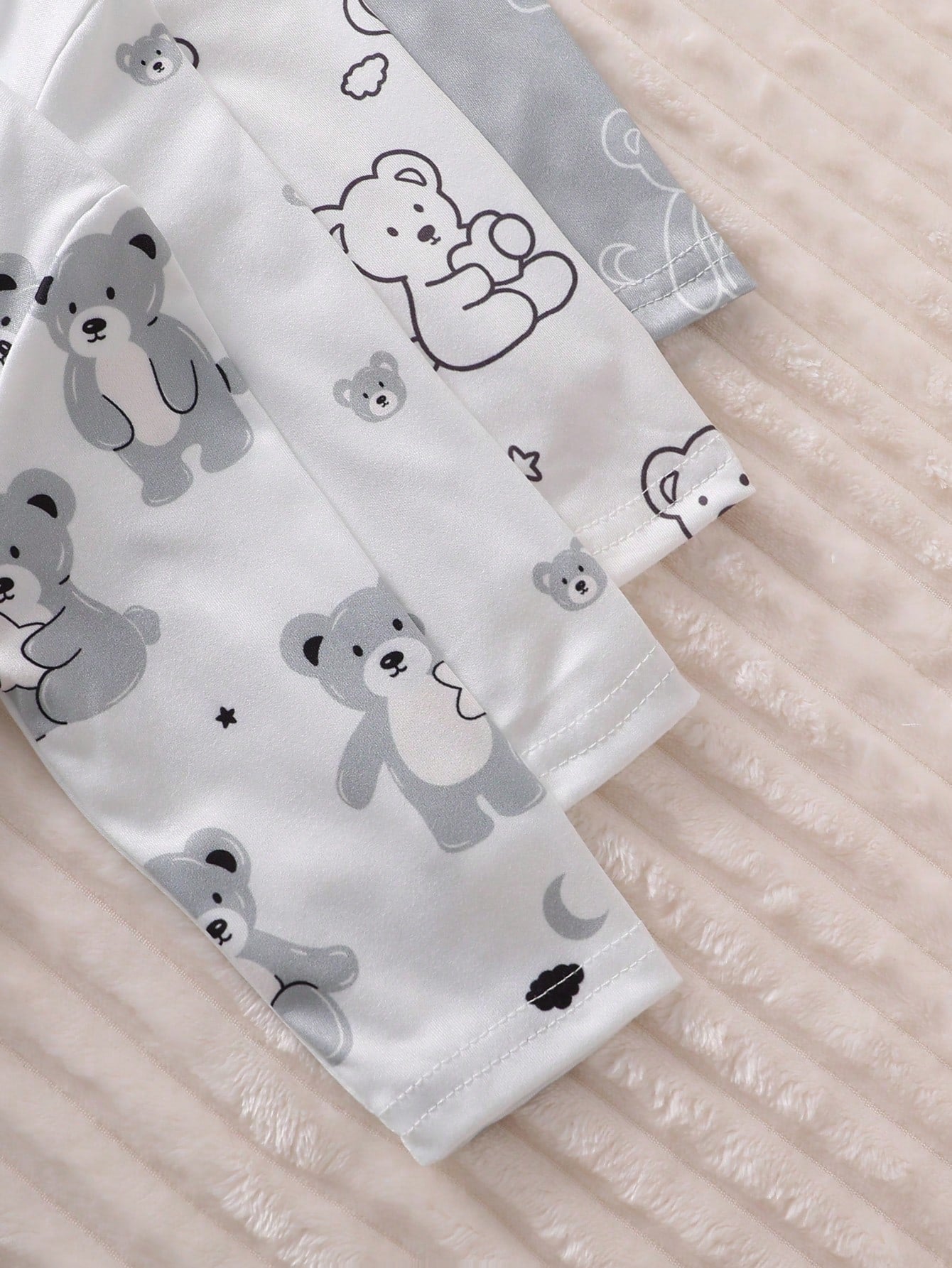 4pcs Baby Boys Bear Print Footed Sleepsuit Set - Ivory | 21 Century...