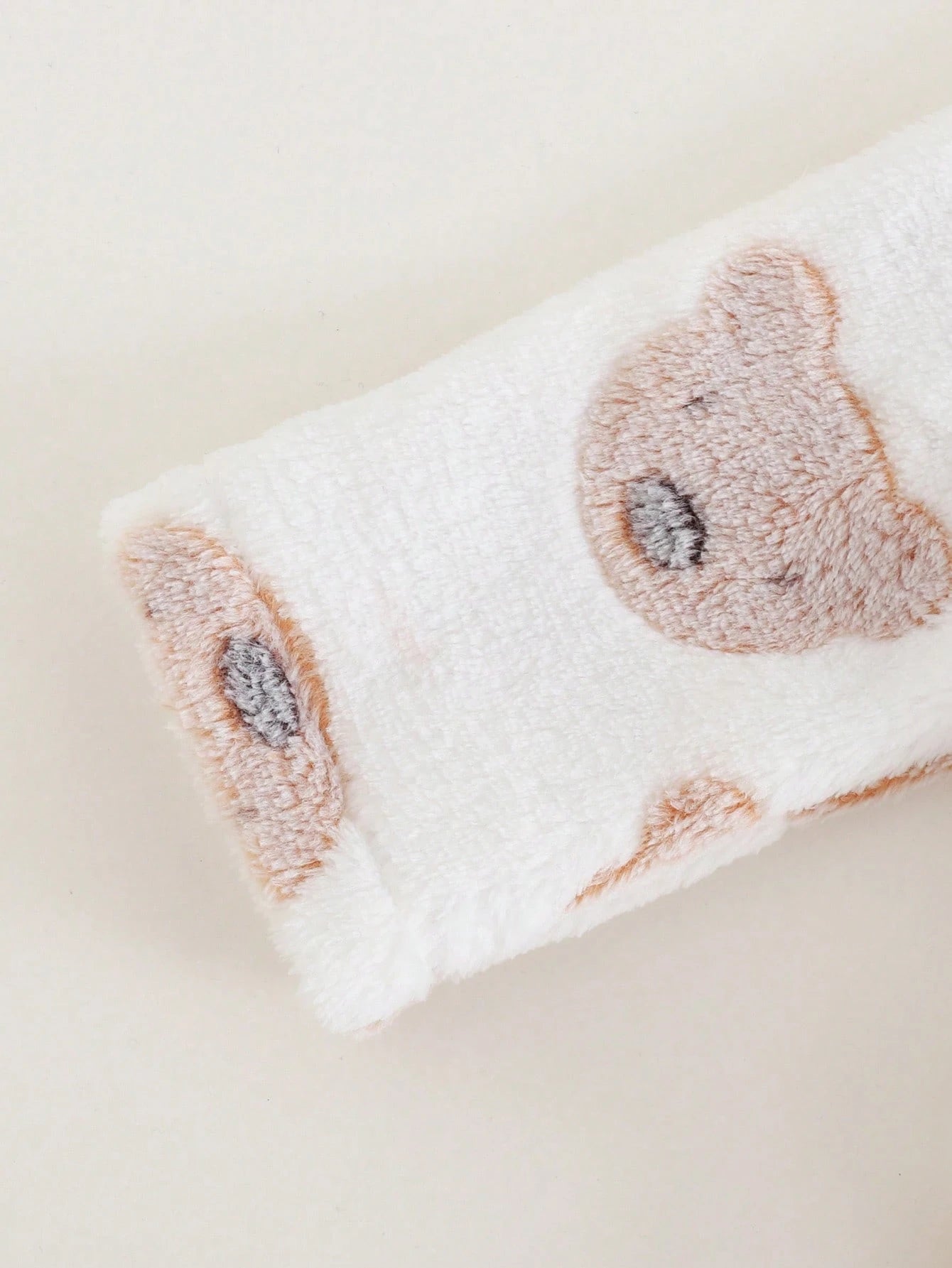 Baby Unisex Bear Print Fleece Hooded Tie-Front Robe - Ivory | 21 Ce...
