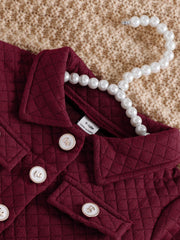 2pcs Girls Quilted Jacket & Shorts Set - Claret | 21 Century Kids