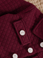 2pcs Girls Quilted Jacket & Shorts Set - Claret | 21 Century Kids