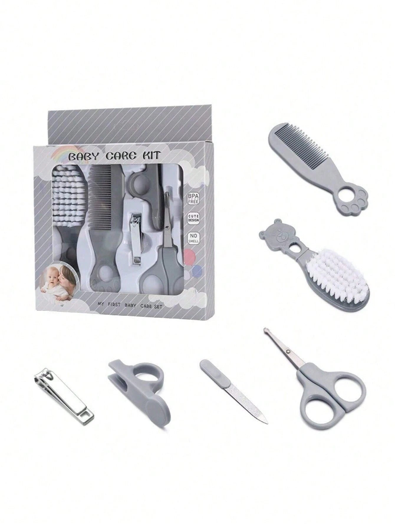 6pcs Baby Boys Grooming & Nail Care Kit - Ivory | 21 Century Kids