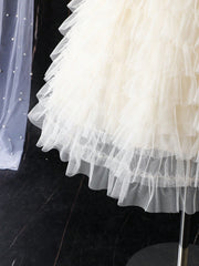 Big Girls Sequin Bodice Tiered Tulle Party Dress - Ivory | 21 Centu...