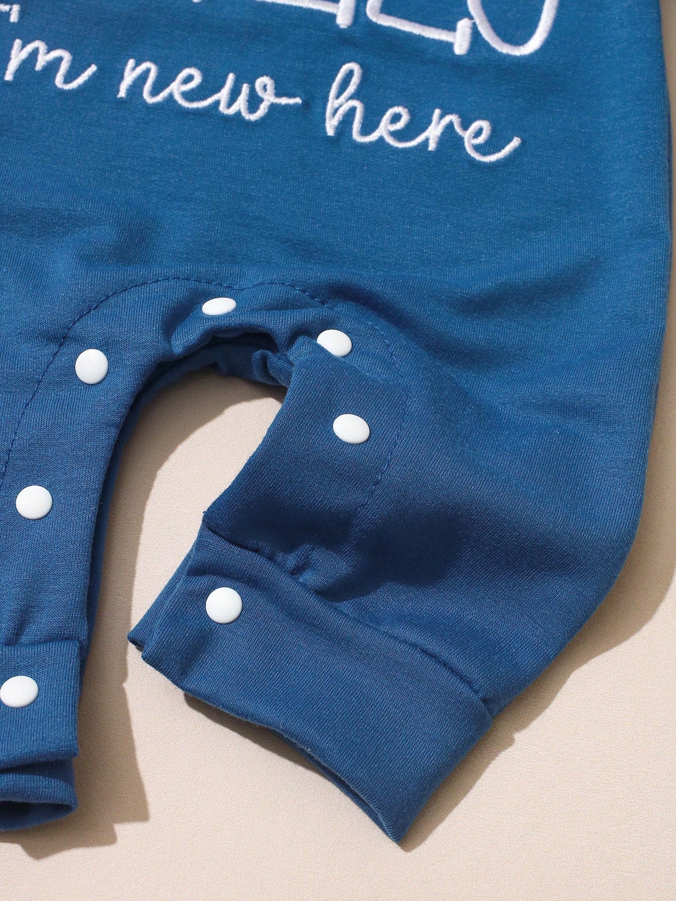 Baby Boys Hello Slogan Knot-Hat Romper Set - Steel Blue
