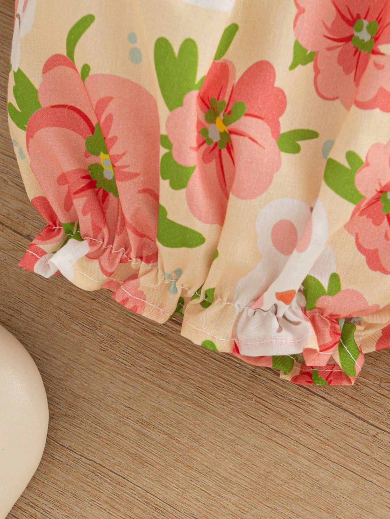 2pcs Girls Floral Print Bow-Back Top & Bloomer Set - Isabelline