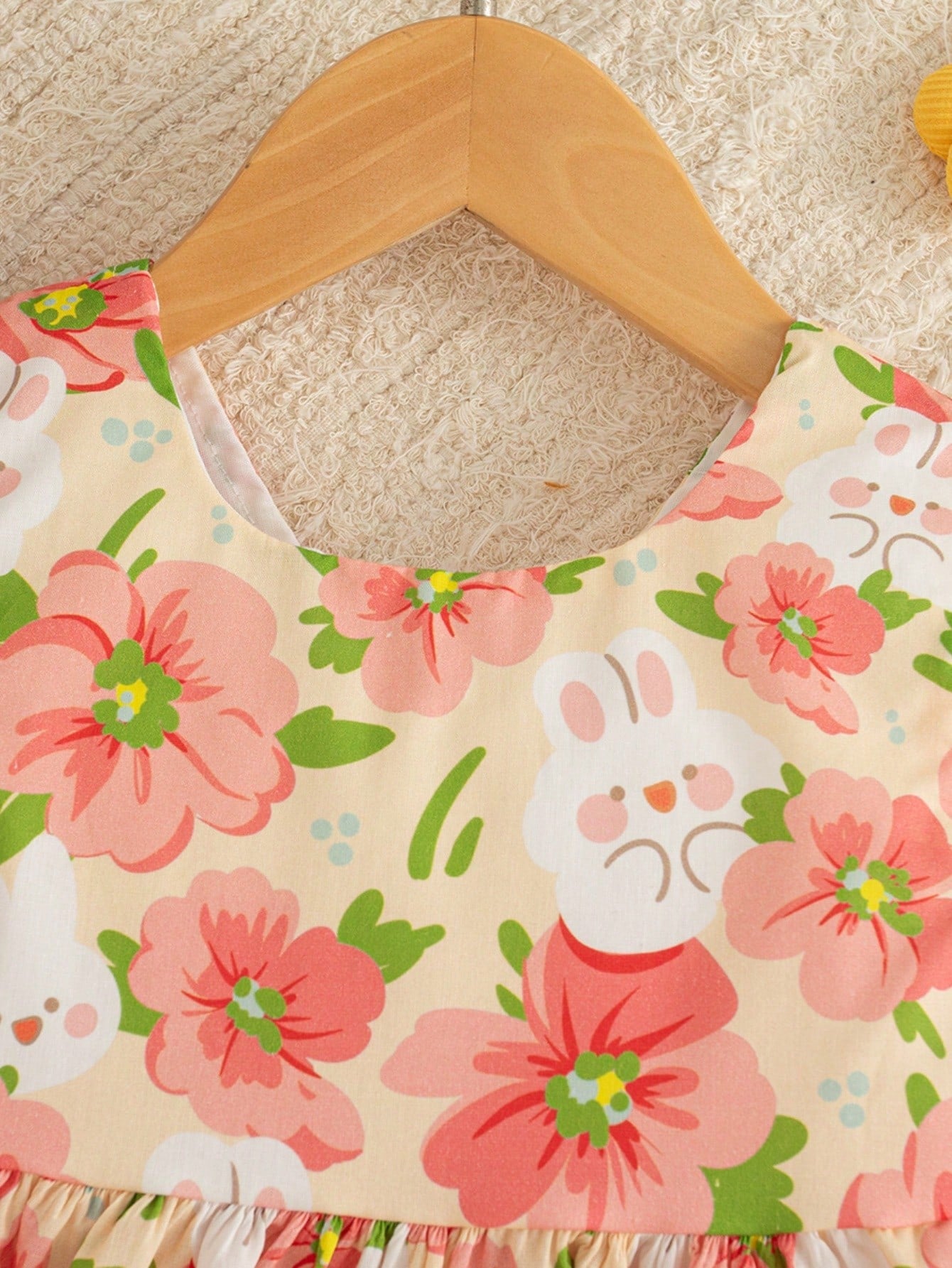 2pcs Girls Floral Print Bow-Back Top & Bloomer Set - Isabelline
