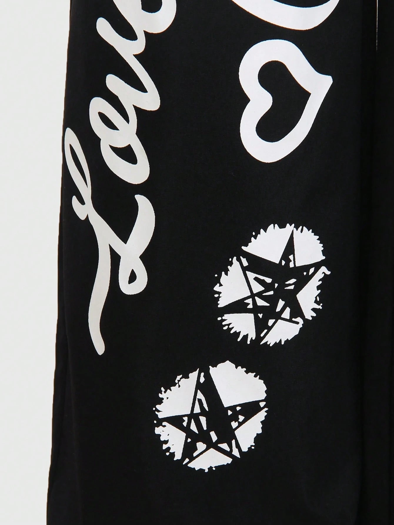 Big Girls Y2K Graffiti Cat Print Wide-Leg Bib Overall - Onyx | 21 C...