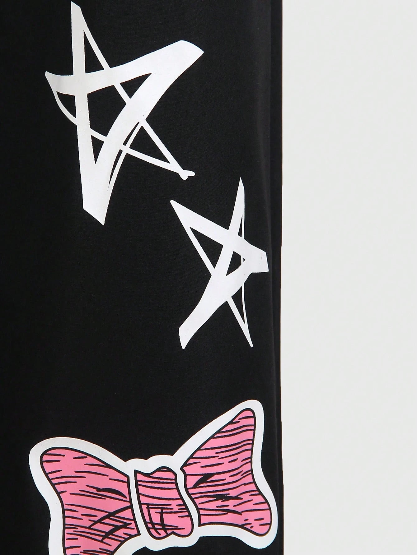 Big Girls Y2K Graffiti Cat Print Wide-Leg Bib Overall - Onyx | 21 C...