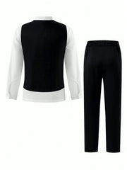 2pcs Boys Dress Shirt, Waistcoat & Trousers Set - Onyx | 21 Century...