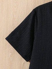 2pcs Boys Textured Linen Shirt & Straight Trousers Set - Onyx | 21 ...
