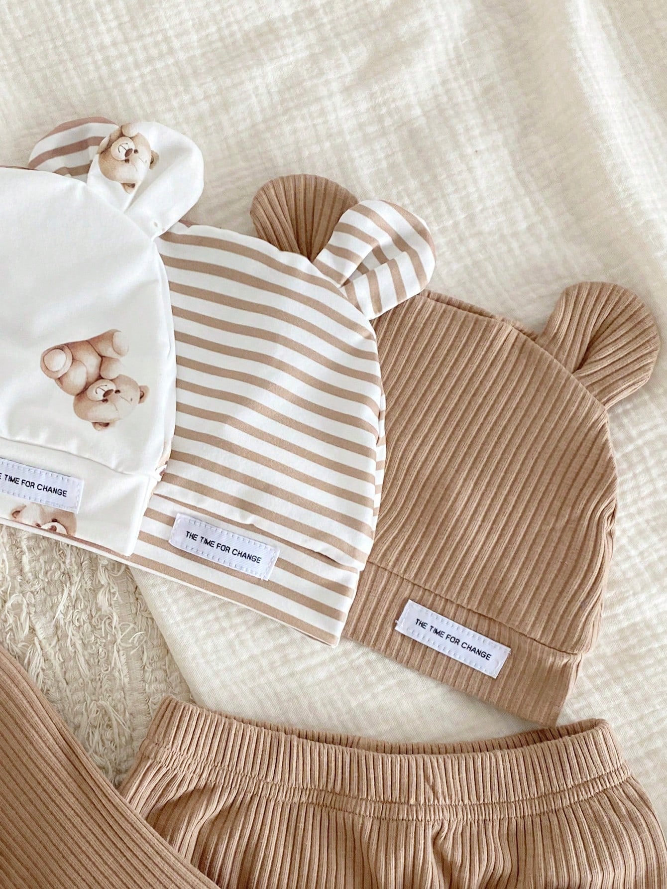3pcs Baby Boys Teddy Bear Bodysuit, Footed Pants & Bear Ear Hat Set...