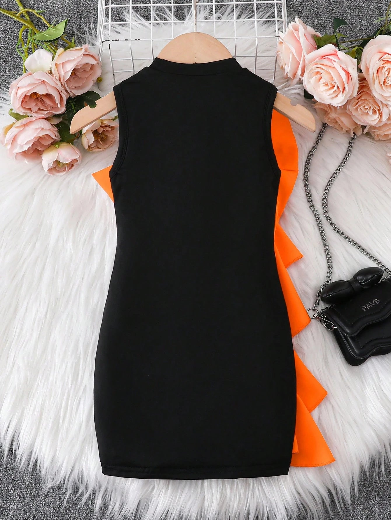 Girls Colorblock Bow Detail Sleeveless Mini Dress - Onyx | 21 Centu...