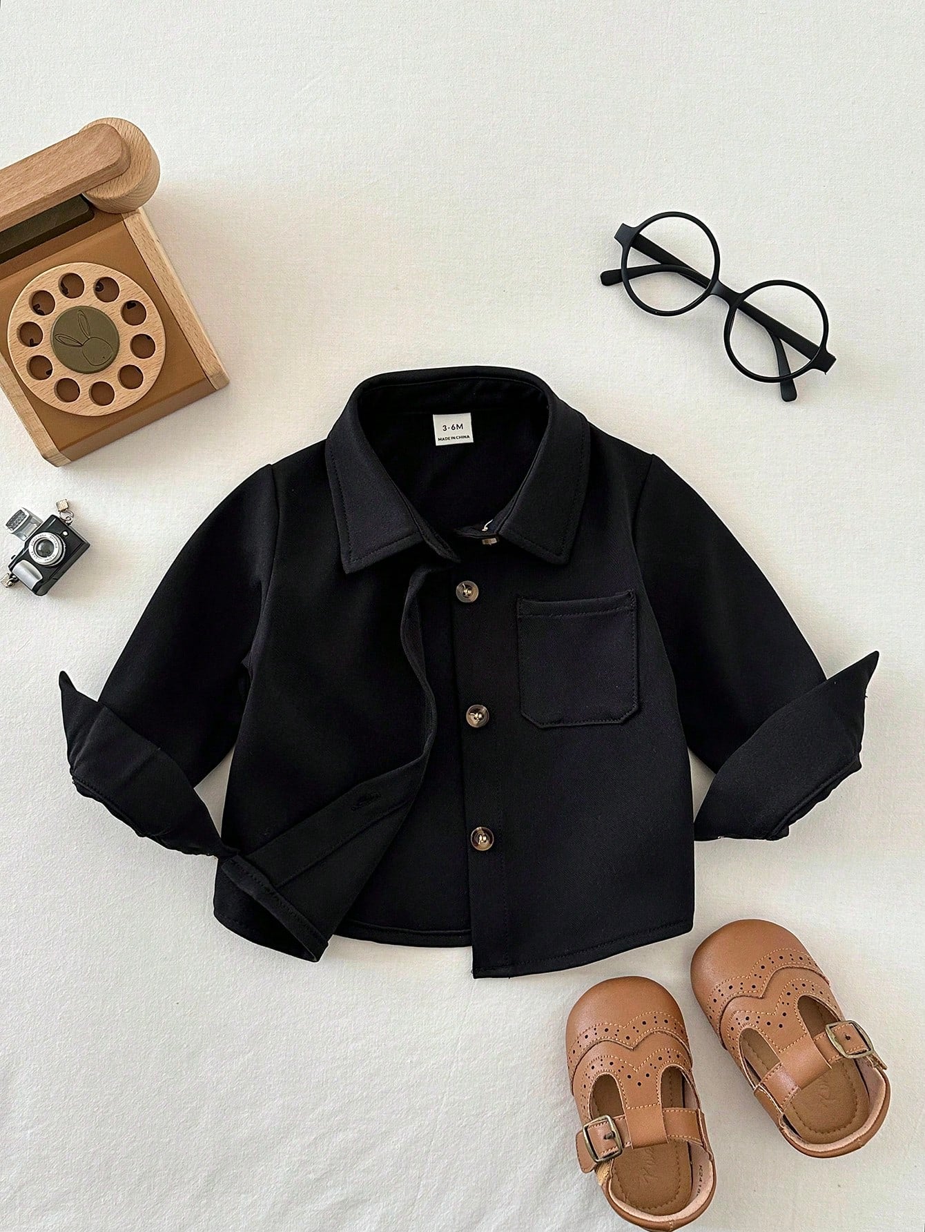 Boys Button-Front Overshirt Chest Pocket Jacket - Onyx | 21 Century...