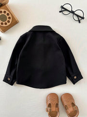 Boys Button-Front Overshirt Chest Pocket Jacket - Onyx | 21 Century...