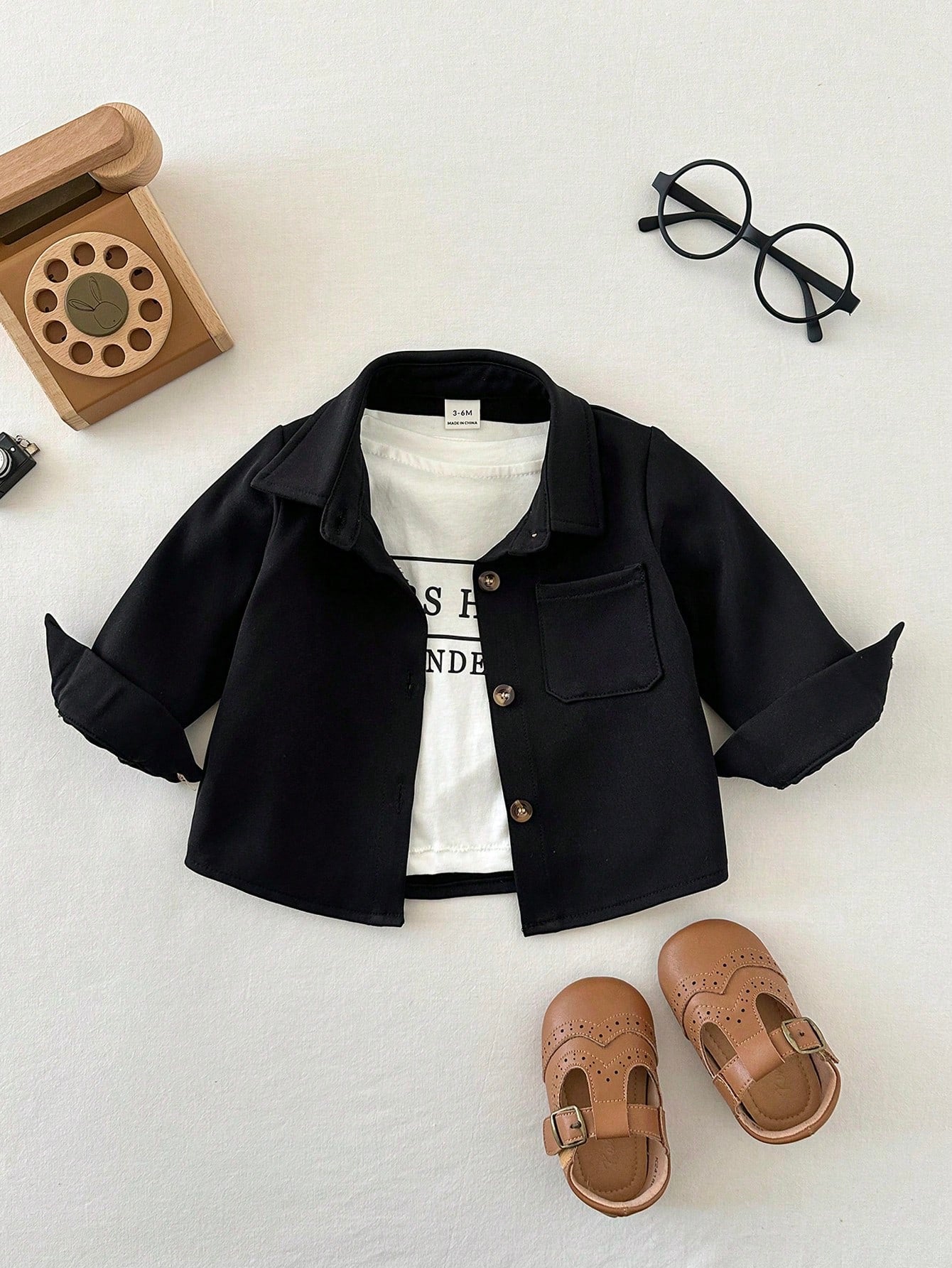 Boys Button-Front Overshirt Chest Pocket Jacket - Onyx | 21 Century...