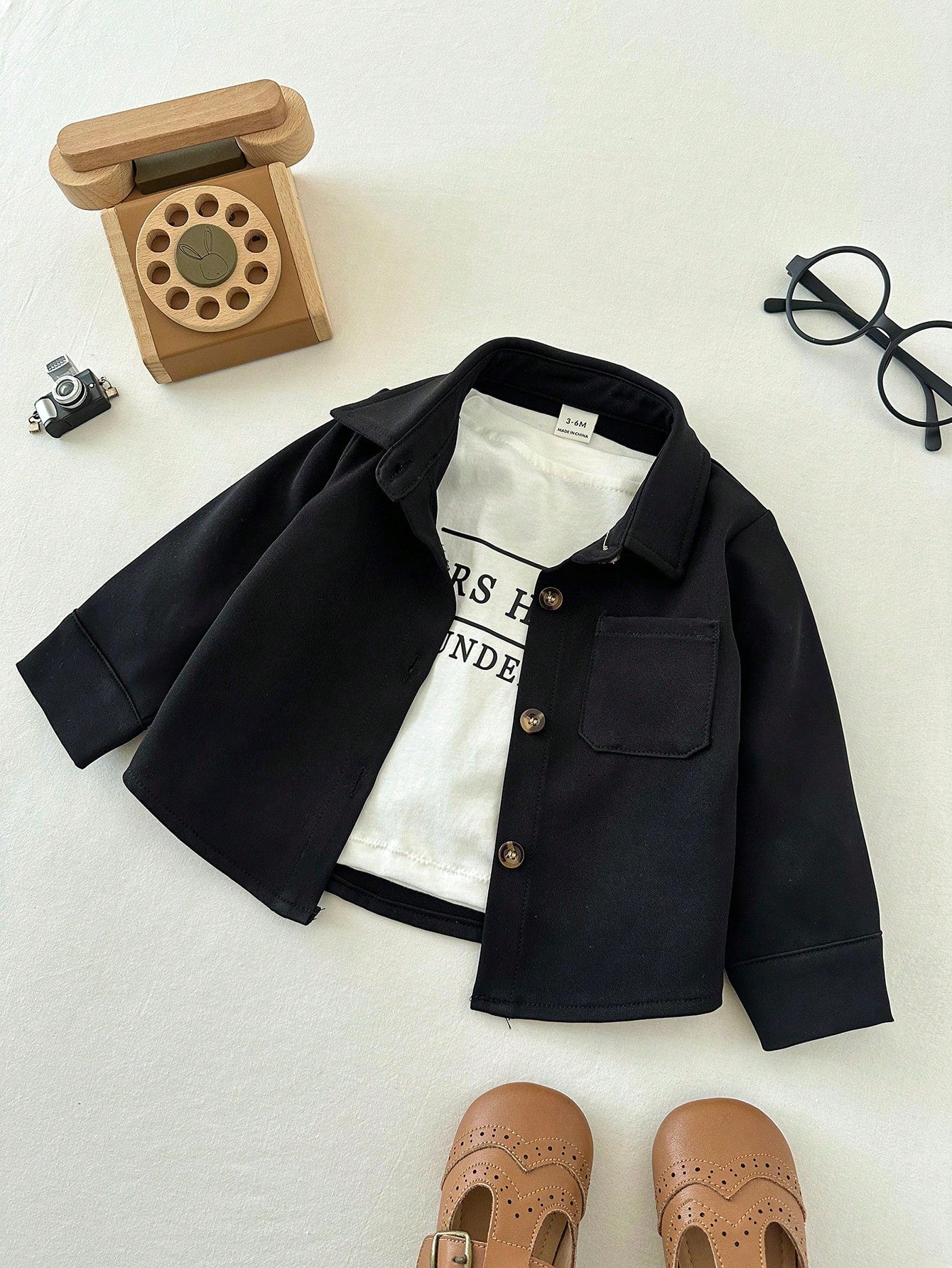 Boys Button-Front Overshirt Chest Pocket Jacket - Onyx | 21 Century...