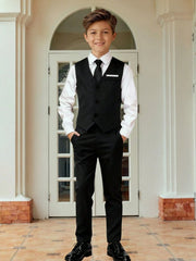 2pcs Boys Dress Shirt, Waistcoat & Trousers Set - Onyx | 21 Century...